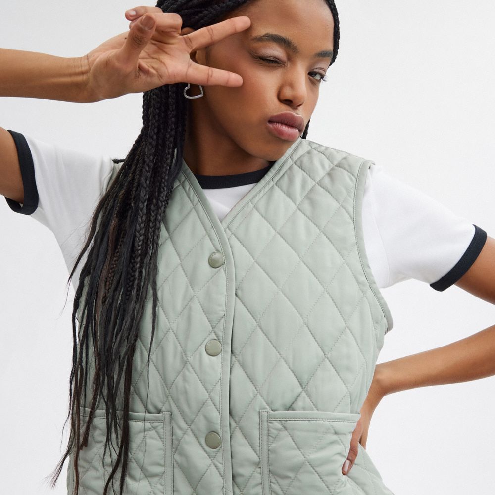 Green Coach Quilted Vest | COH865932