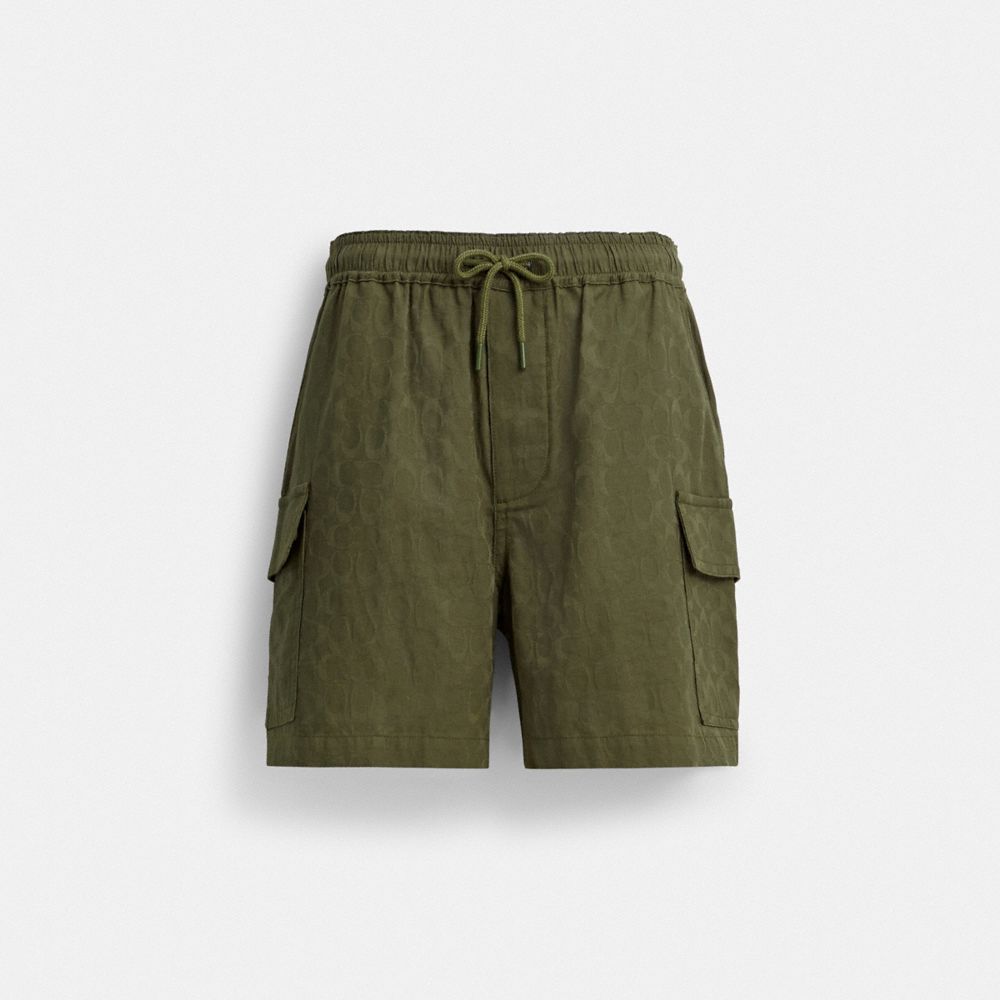 Green Coach Signature Shorts In Organic Cotton | COH866954