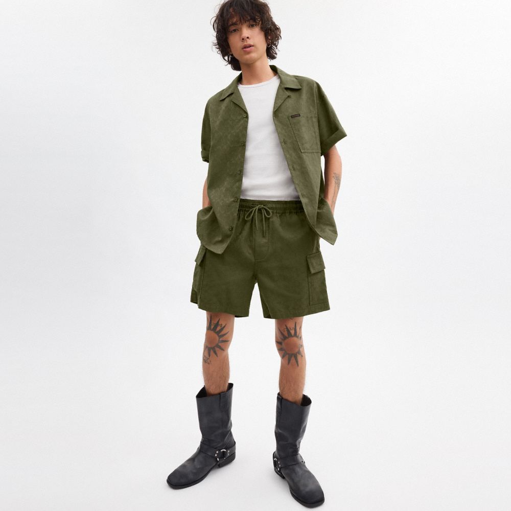 Green Coach Signature Woven Shirt In Organic Cotton | COH866909