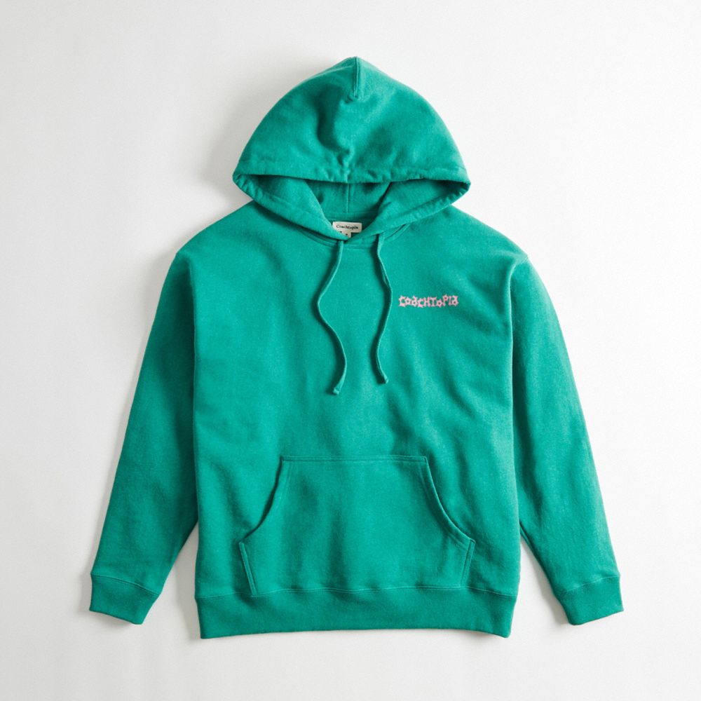 Green Multi Coach Hoodie In 100% Recycled Cotton: This Is Coachtopia | COH866896