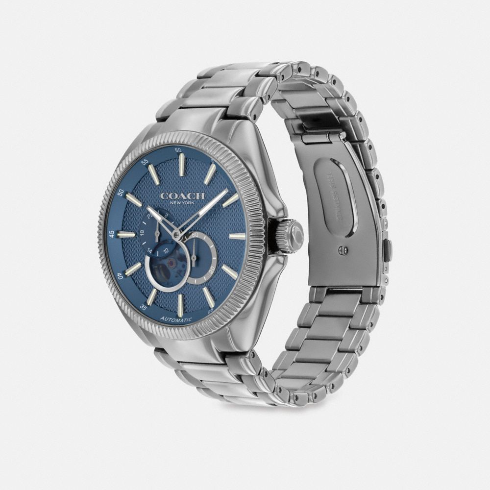 Grey/Blue Coach Jackson Automatic Watch, 45 Mm | COH866962