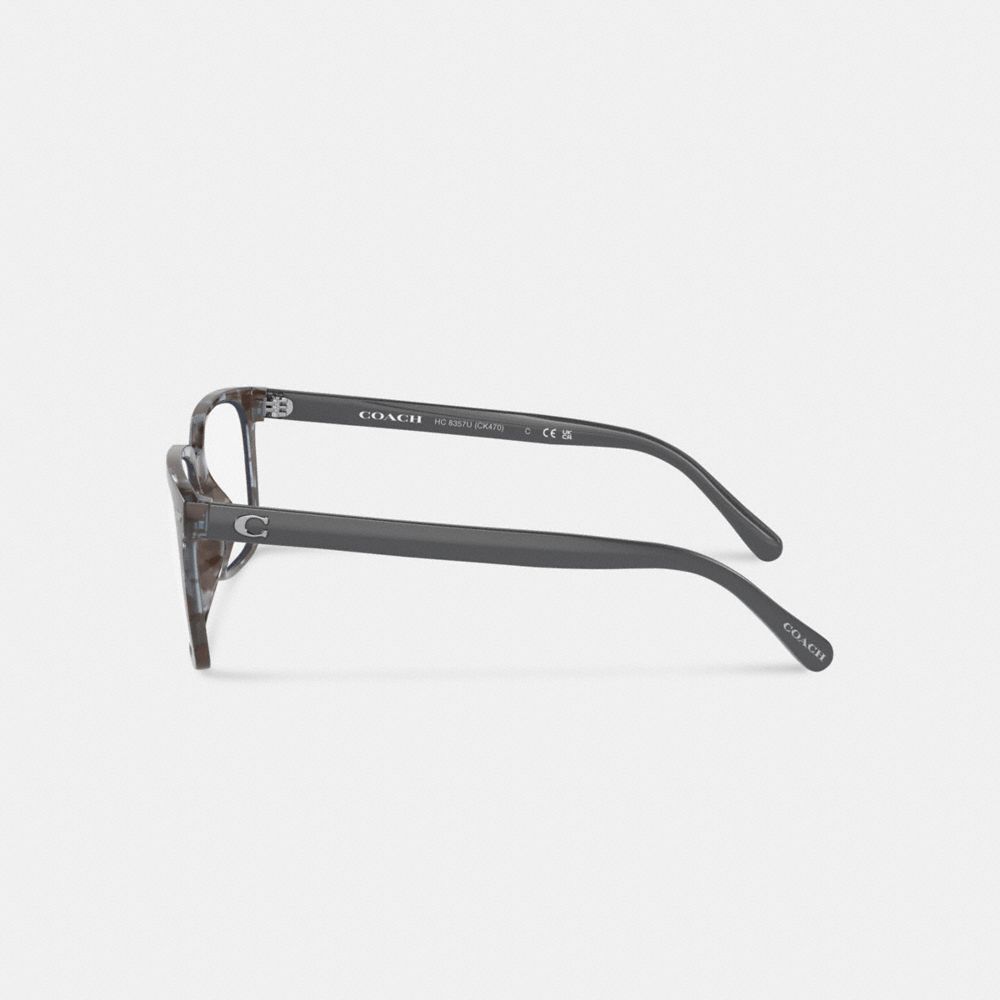 Grey/Blue Coach Magnetic Clip On Square Sunglasses | COH866389