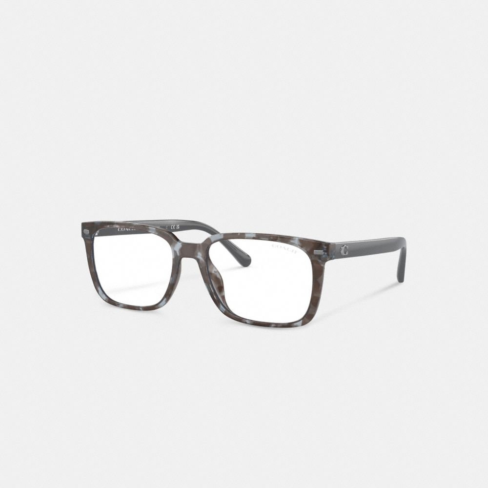 Grey/Blue Coach Magnetic Clip On Square Sunglasses | COH866389