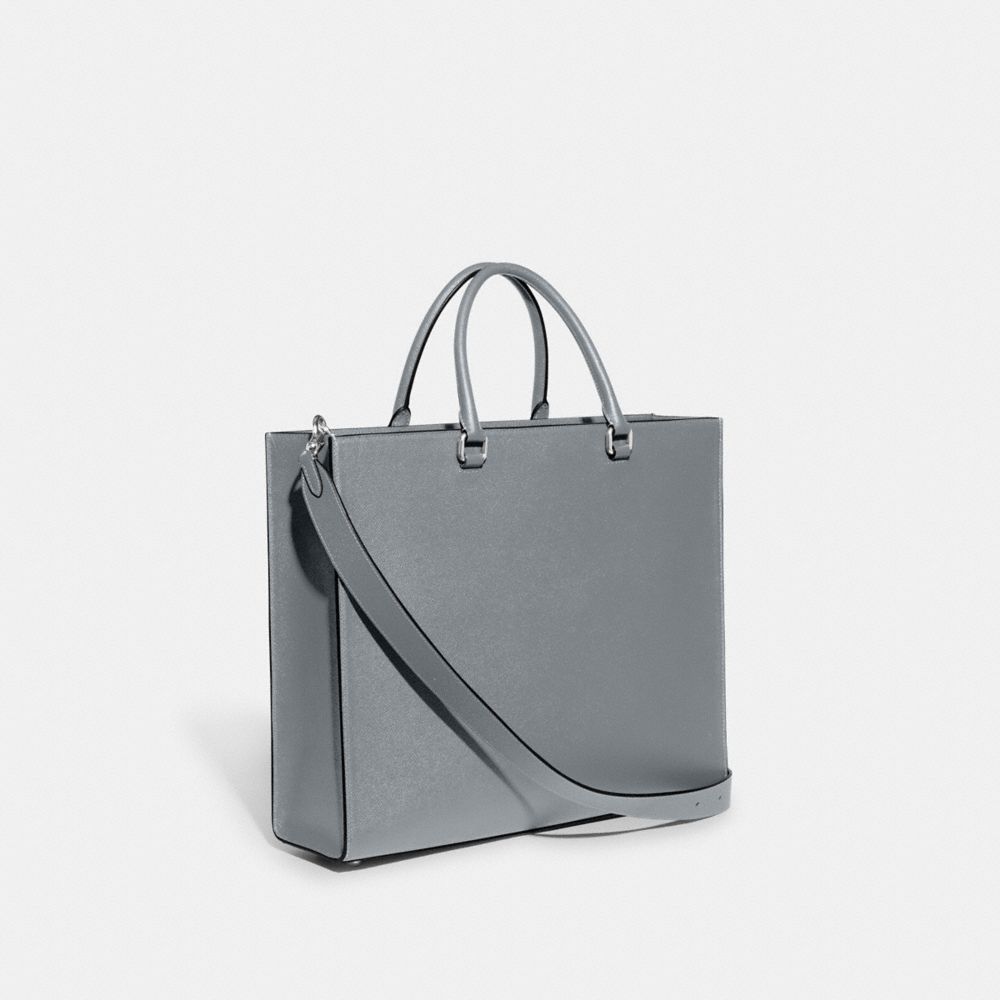 Grey Blue Coach Tote Bag 40 With Signature Canvas | COH866634
