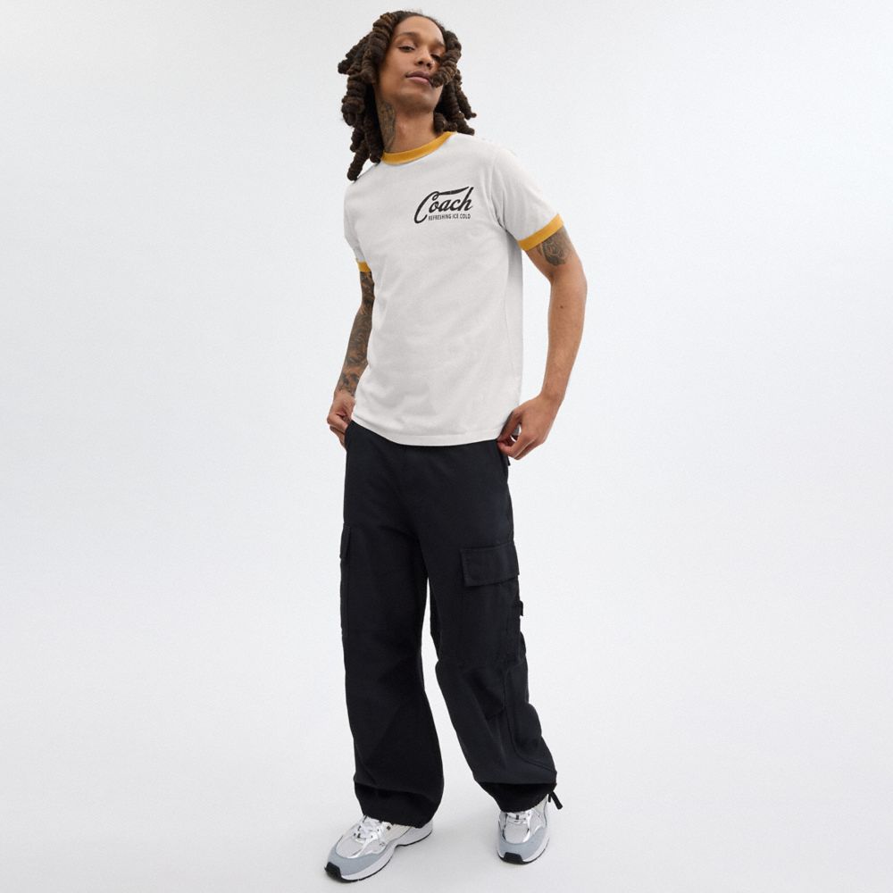 Grey Coach Ringer T Shirt | COH866926