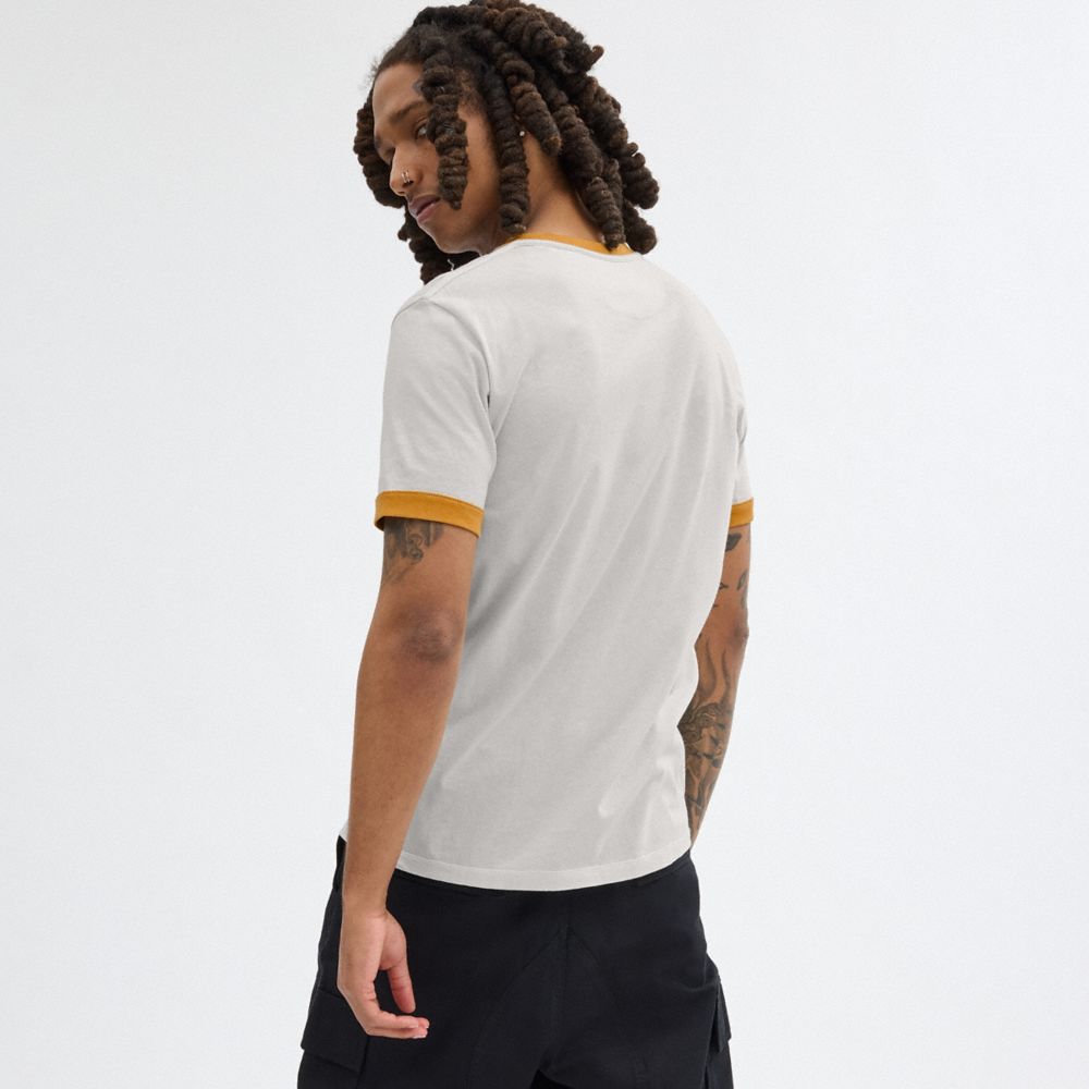 Grey Coach Ringer T Shirt | COH866926