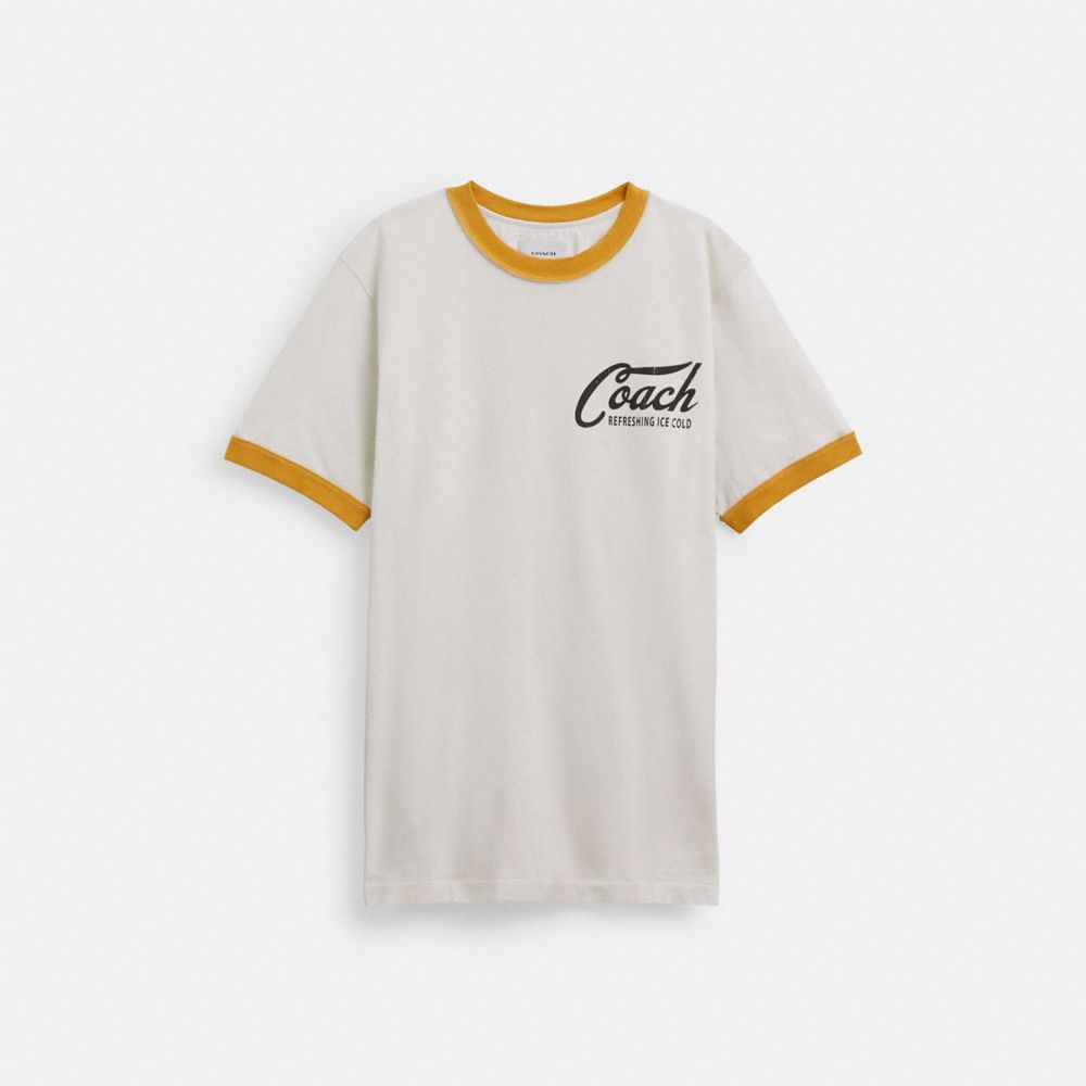 Grey Coach Ringer T Shirt | COH866926