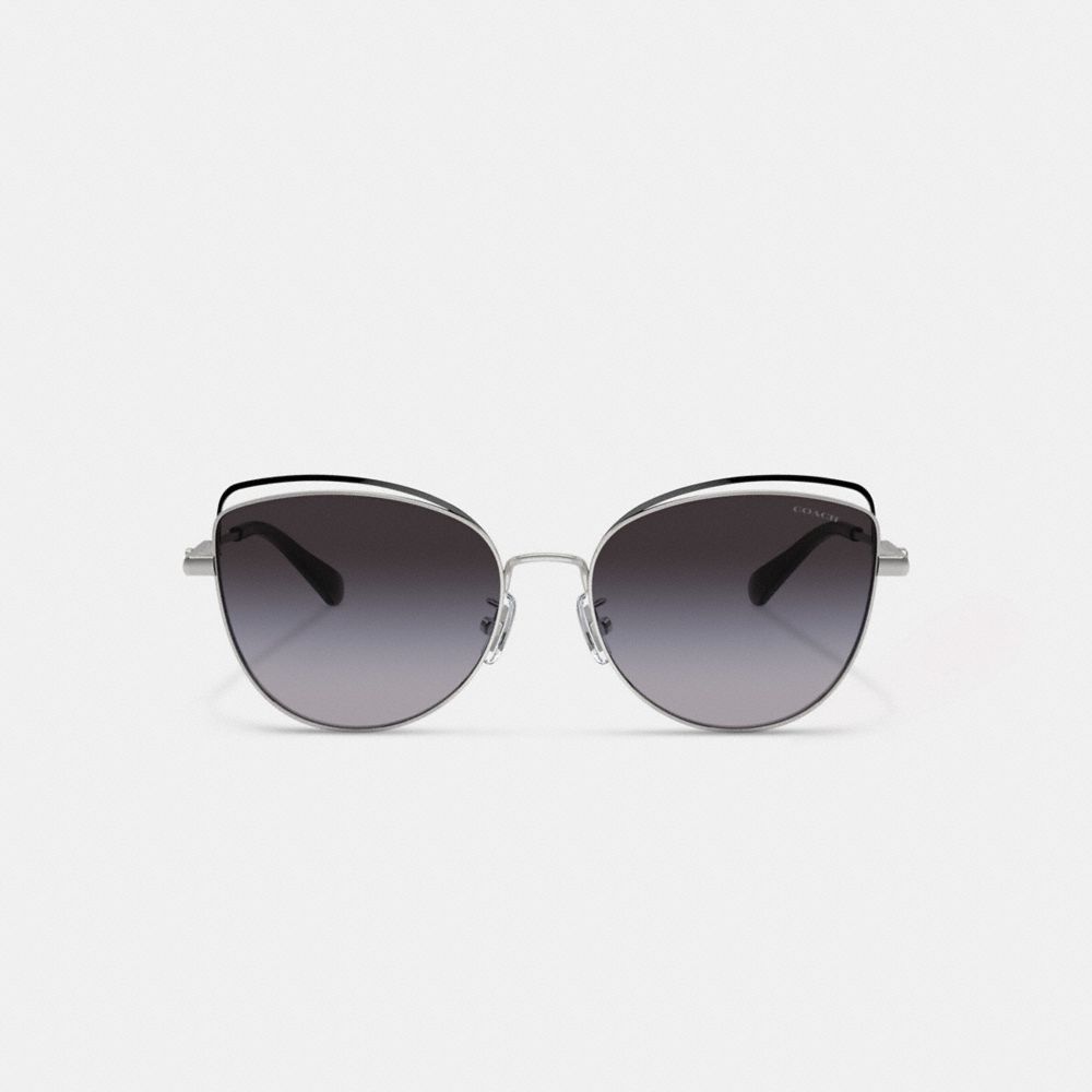 Grey Gradient Coach Bandit Wire Oval Sunglasses | COH866327