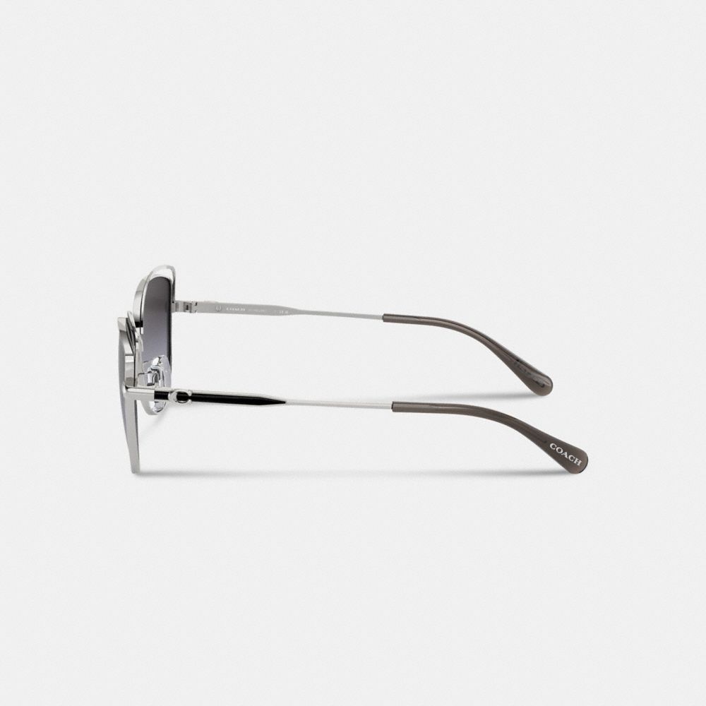 Grey Gradient Coach Bandit Wire Oval Sunglasses | COH866327