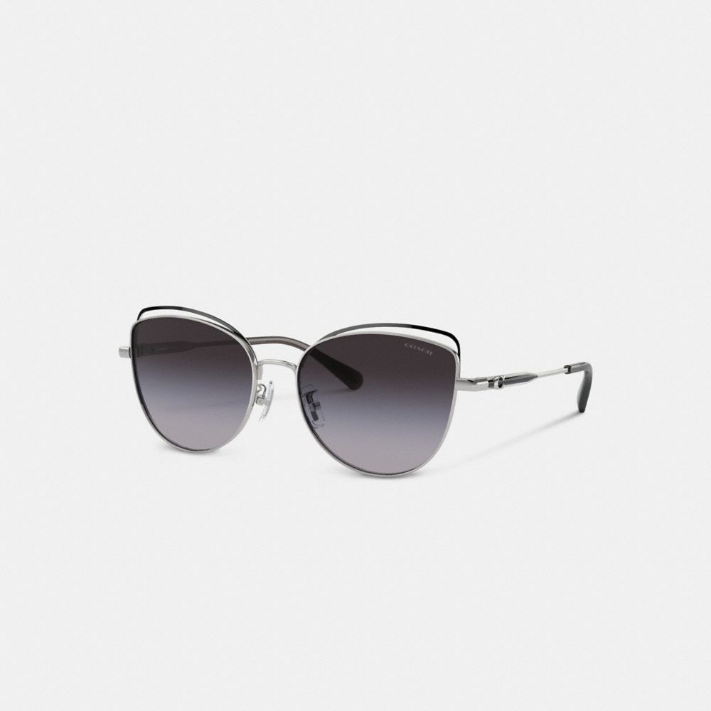 Grey Gradient Coach Bandit Wire Oval Sunglasses | COH866327