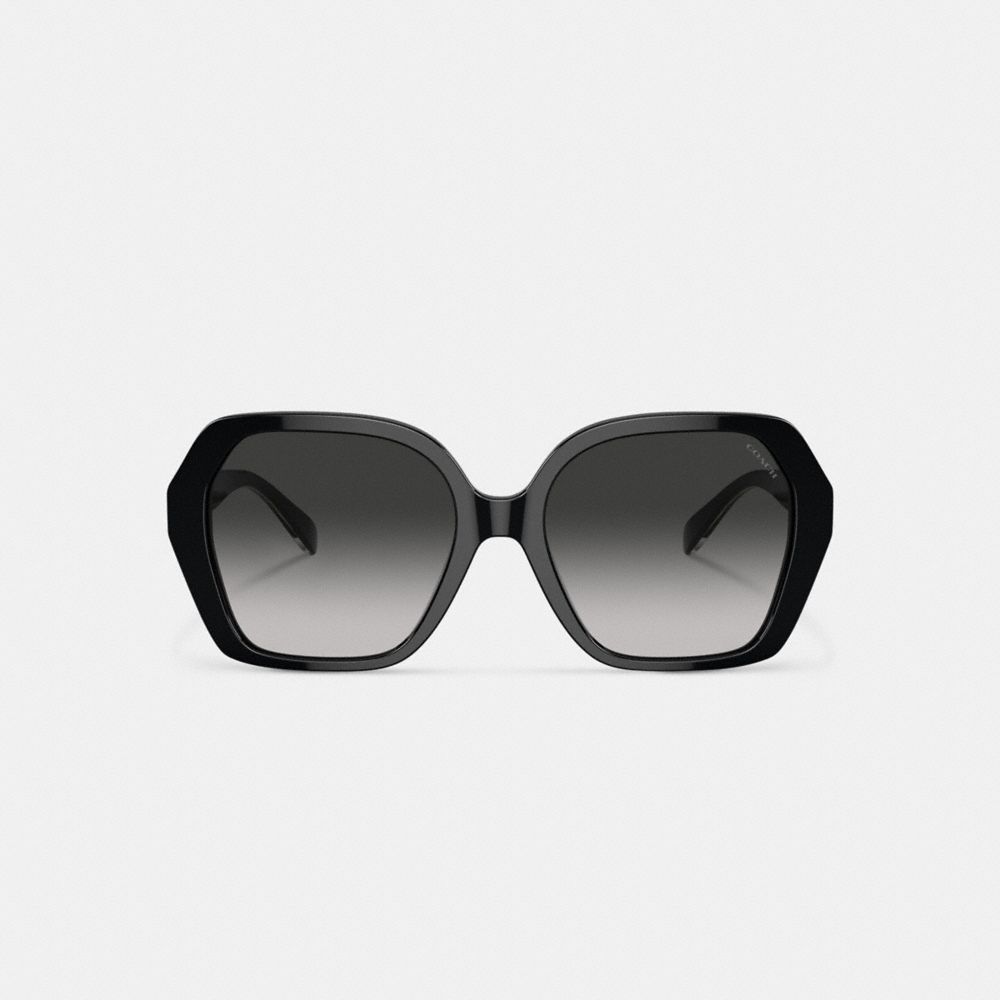 Grey Gradient Coach Signature Ombré Geometric Square Sunglasses | COH866348