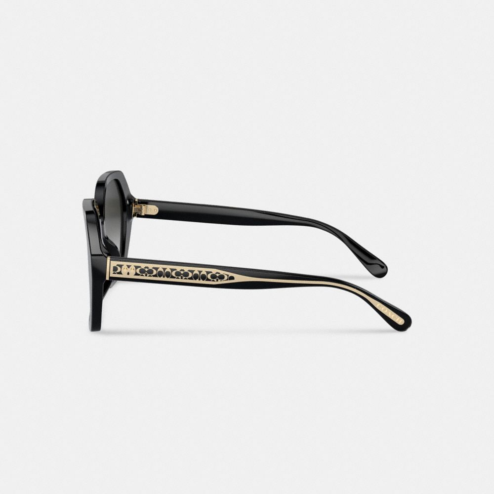 Grey Gradient Coach Signature Ombré Geometric Square Sunglasses | COH866348