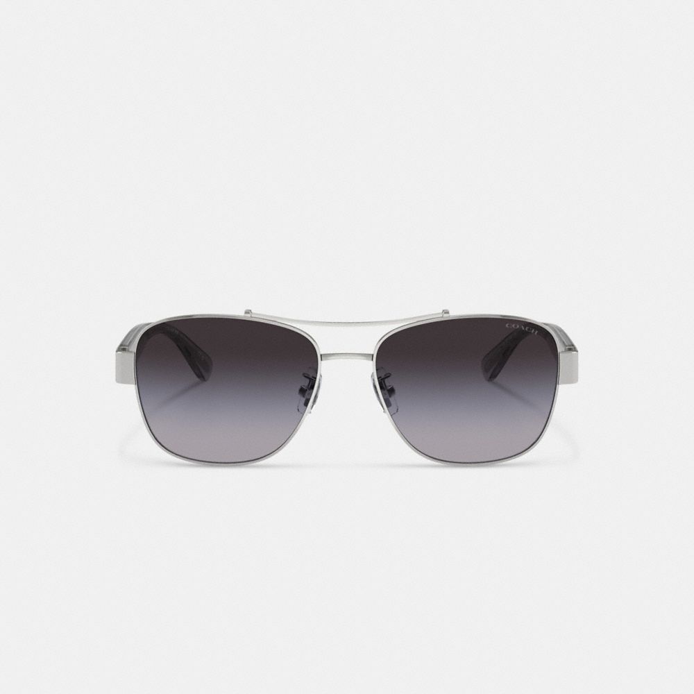 Grey Gradient Coach Signature Ombré Narrow Pilot Sunglasses | COH866346