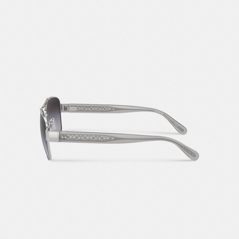 Grey Gradient Coach Signature Ombré Narrow Pilot Sunglasses | COH866346