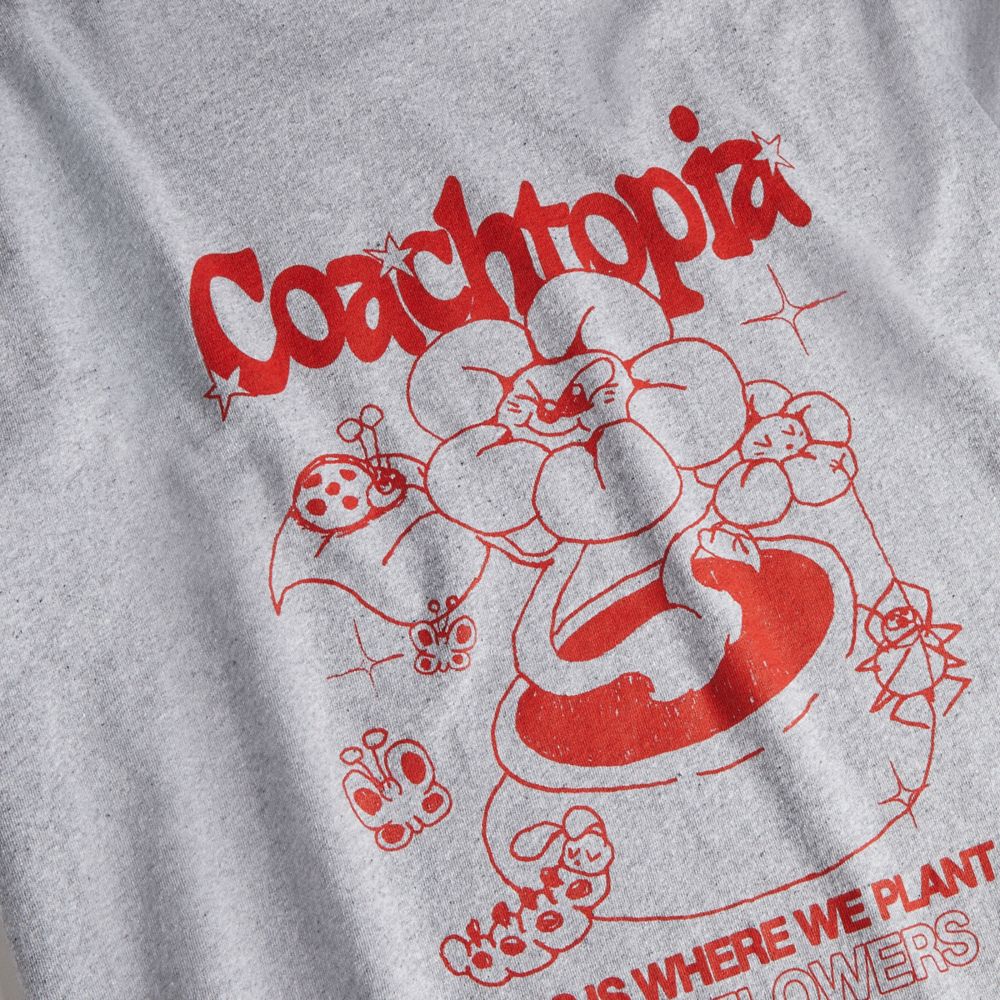 Grey Multi. Coach Relaxed T Shirt: Flower Pot | COH866911