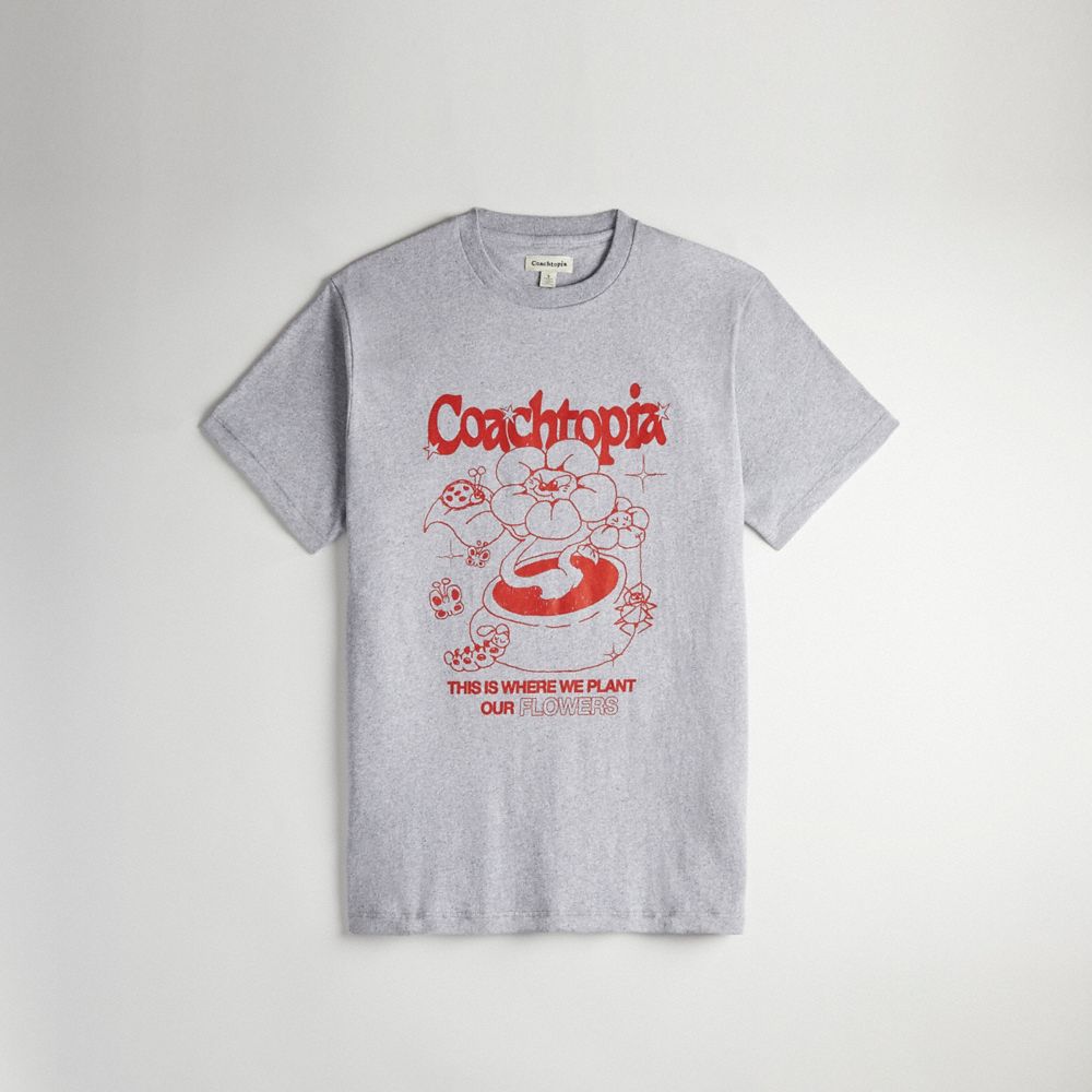 Grey Multi. Coach Relaxed T Shirt: Flower Pot | COH866911