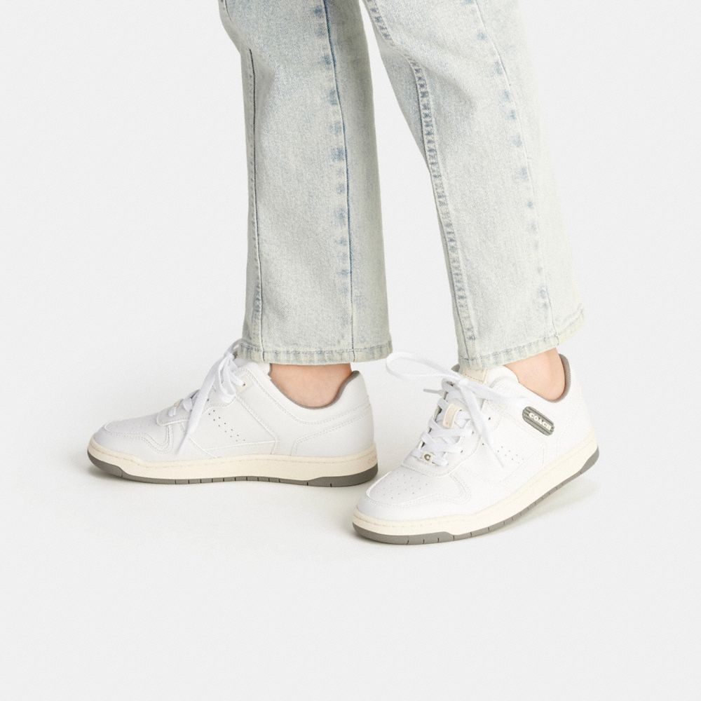 Heather Grey/Optic White Coach C201 Low Top Sneaker | COH865817