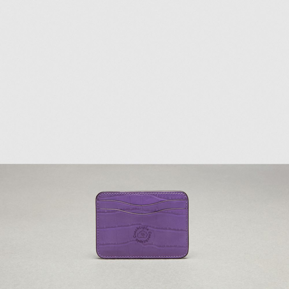 Iris Coach Wavy Card Case In Croc Embossed Coachtopia Leather | COH865543