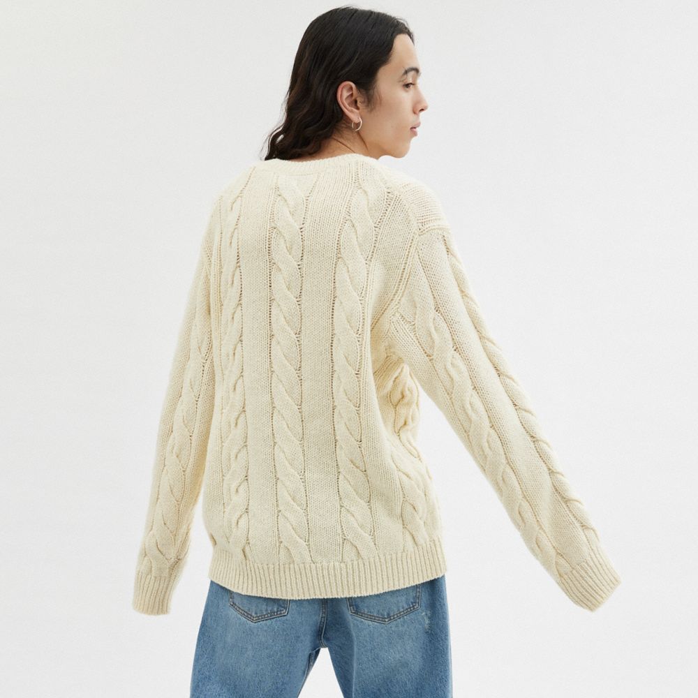 Ivory Coach Signature Sweater In Recycled Wool | COH866886