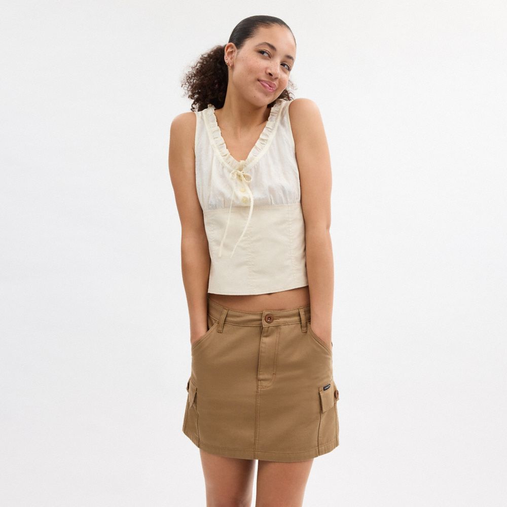 Khaki Coach Cargo Skirt In Organic Cotton | COH866050