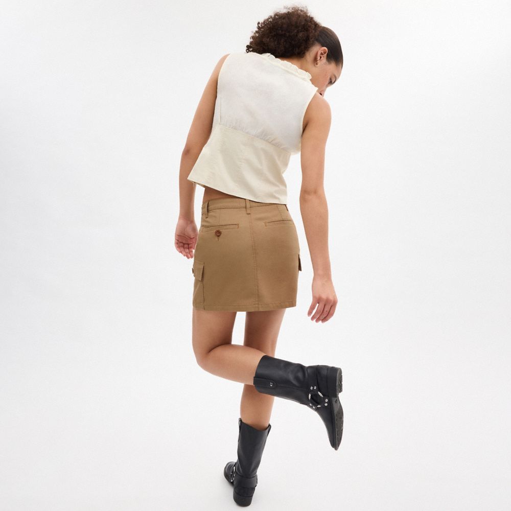 Khaki Coach Cargo Skirt In Organic Cotton | COH866050