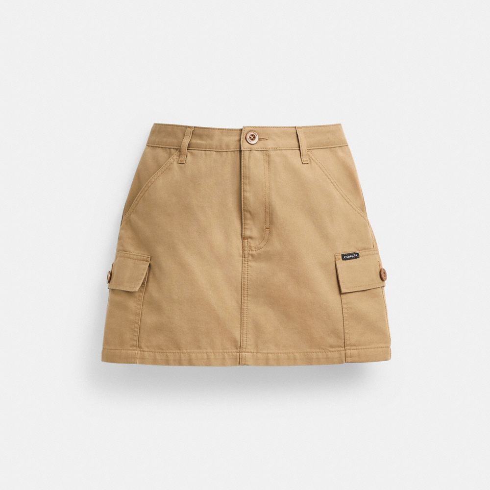 Khaki Coach Cargo Skirt In Organic Cotton | COH866050