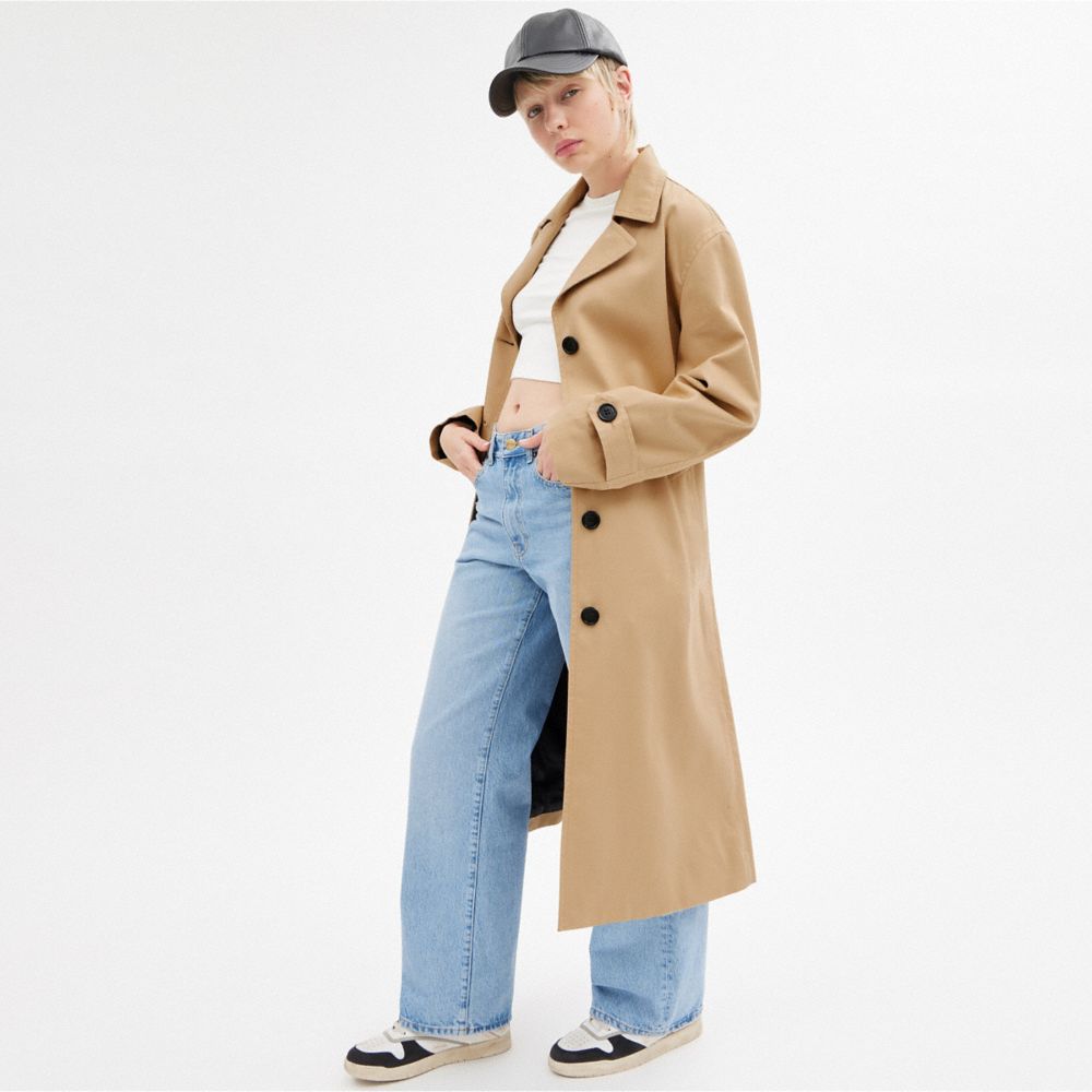 Khaki Coach Oversized Trench Coat | COH865917