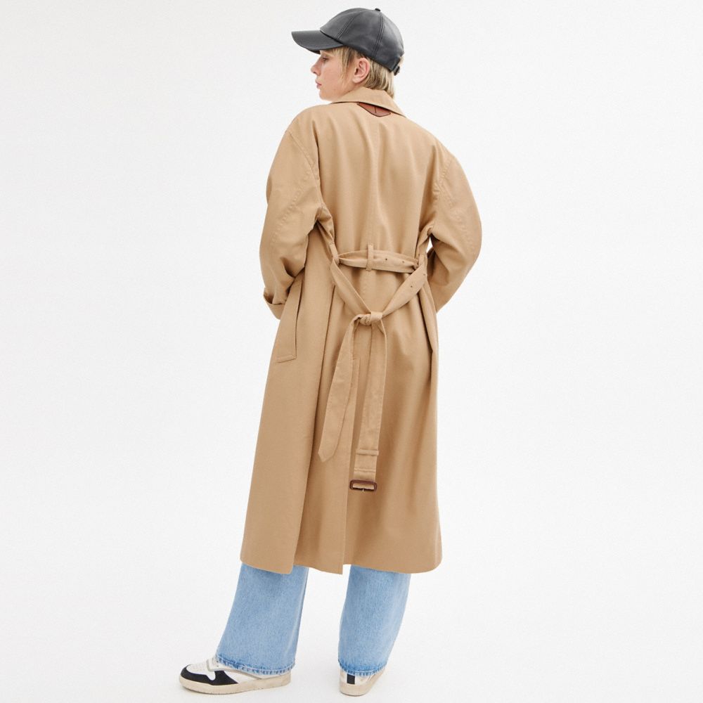 Khaki Coach Oversized Trench Coat | COH865917