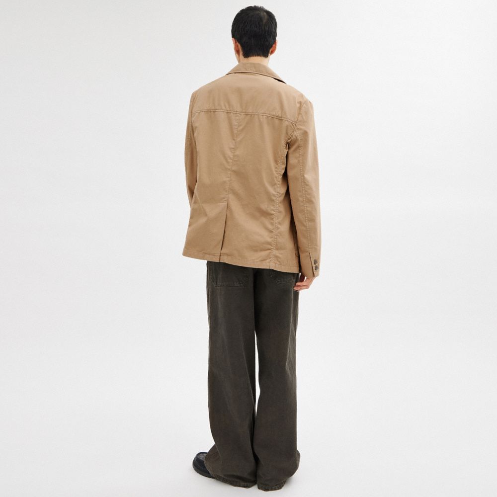 Khaki Coach Regenerative Cotton Casual Lightweight Blazer | COH866867