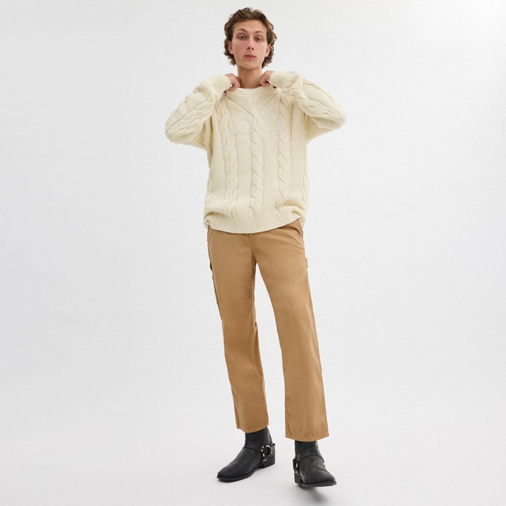 Khaki Coach Regenerative Cotton Trousers | COH866950