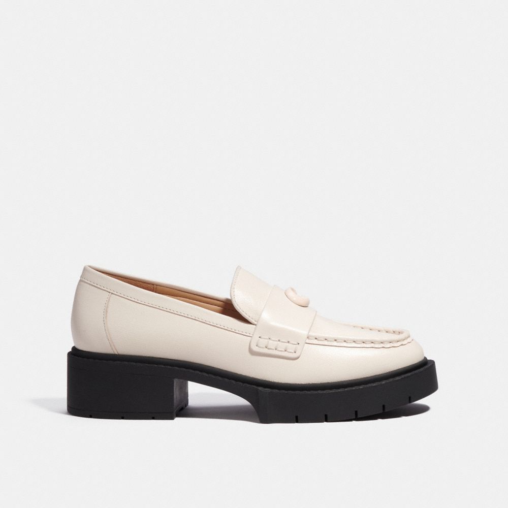 Leather/Chalk Coach Leah Loafer | COH865774