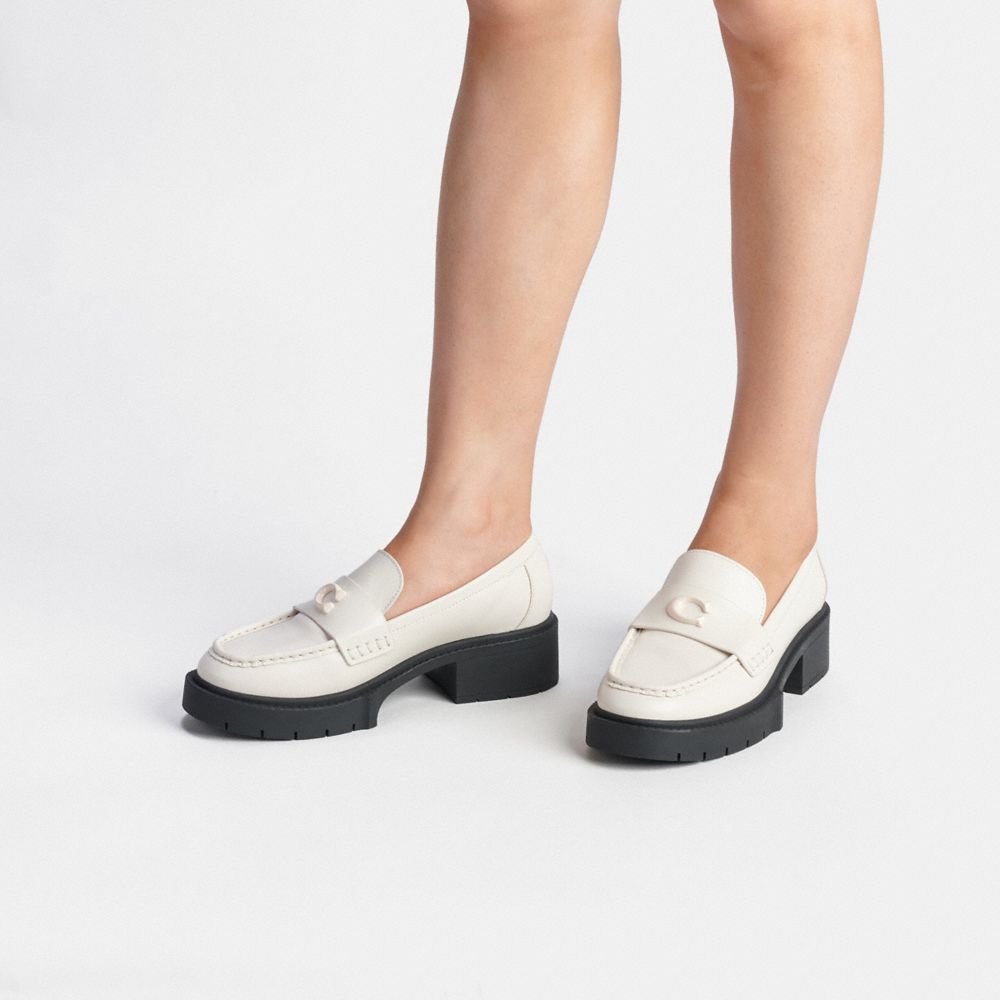 Leather/Chalk Coach Leah Loafer | COH865774