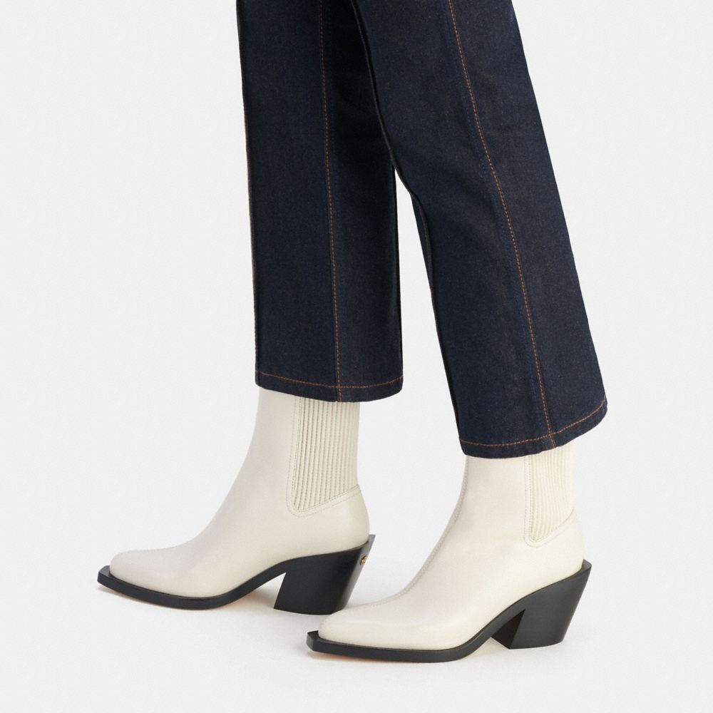 Leather/Chalk Coach Prestyn Bootie | COH865909