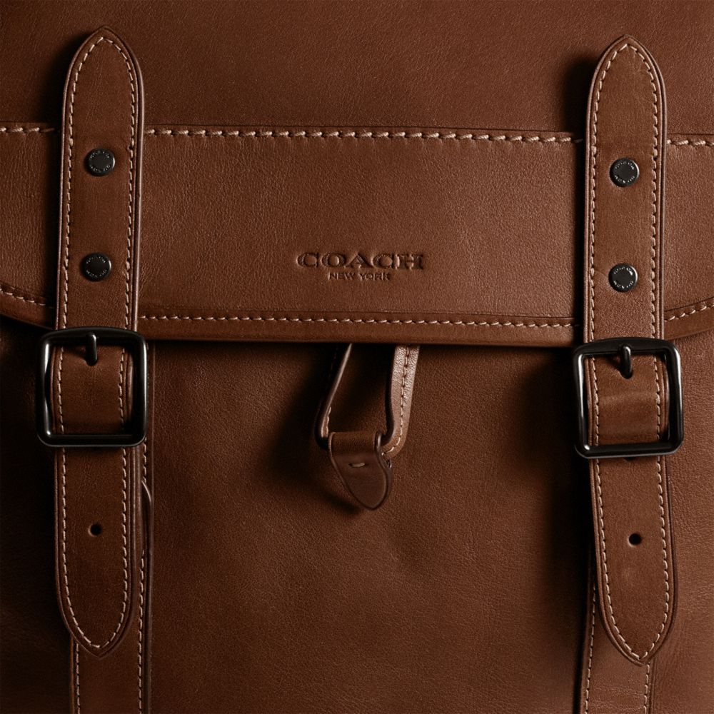 Leather/Dark Saddle Coach Hitch Backpack | COH866487