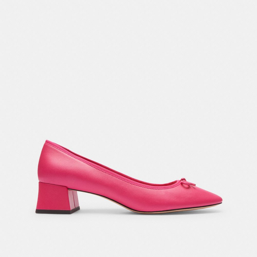 Leather/Dragon Fruit Coach Ava Ballet Pump | COH865730