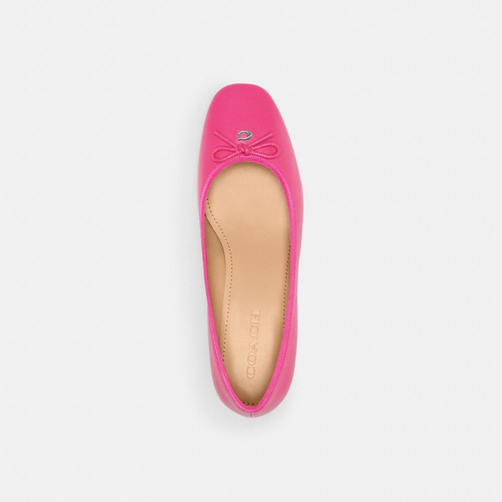 Leather/Dragon Fruit Coach Ava Ballet Pump | COH865730