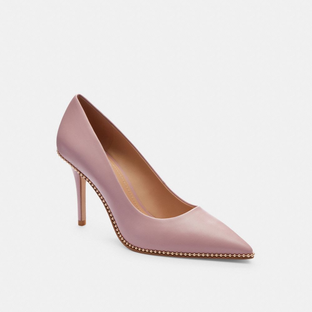 Leather/Light Rose Coach Waverly Pump | COH865726