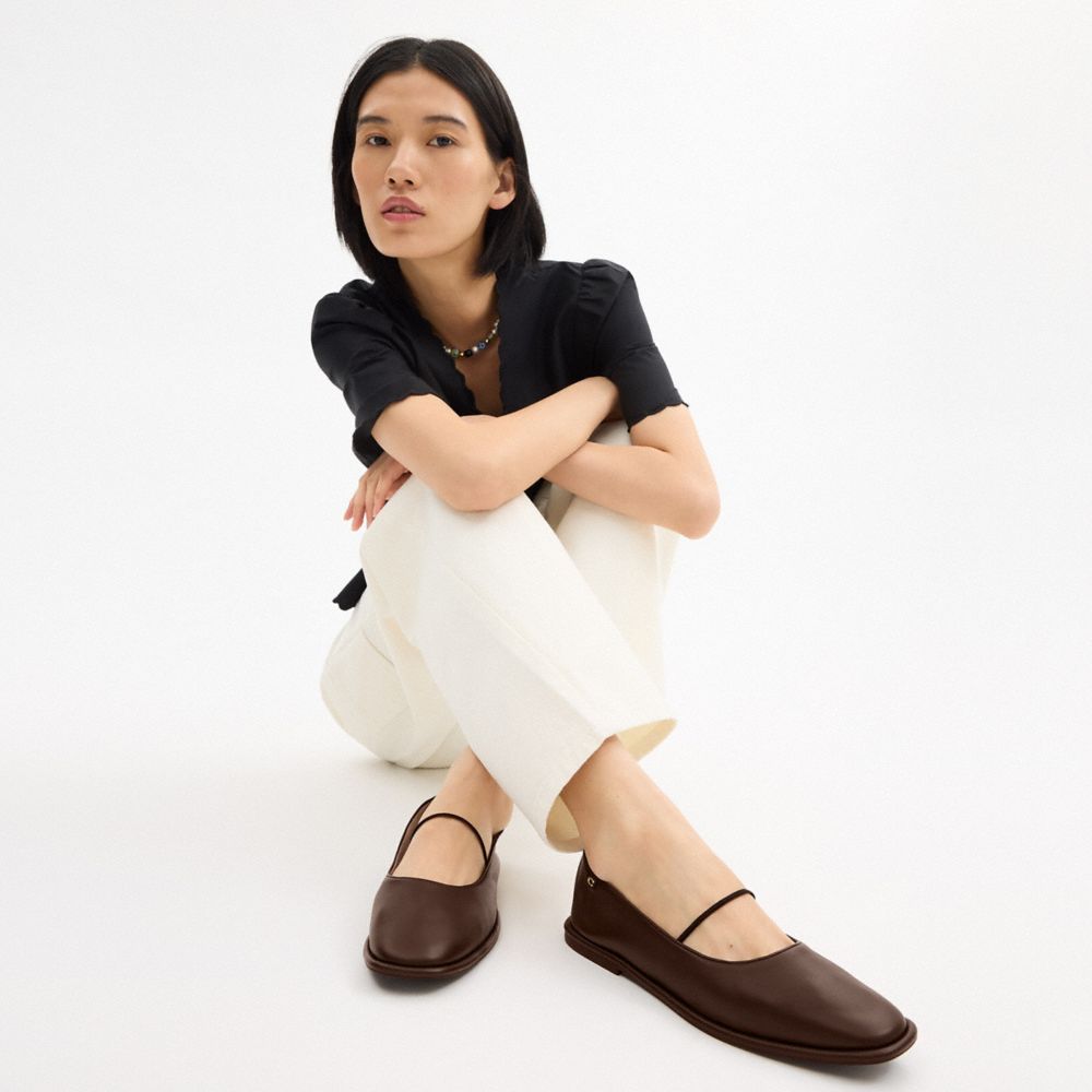 Leather/Maple Coach Emilia Mary Jane | COH865762