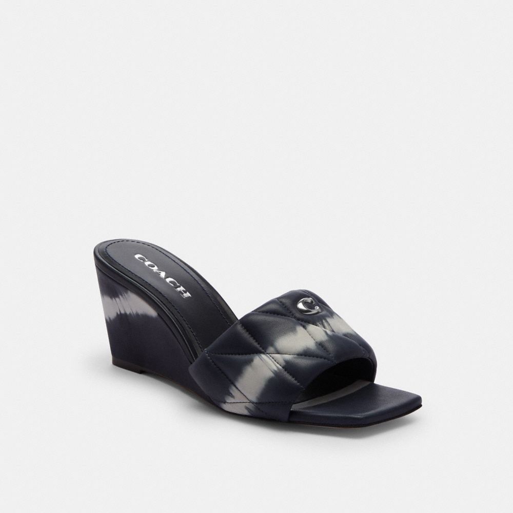 Leather/Midnight Navy Coach Emma Wedge With Tie Dye | COH865753