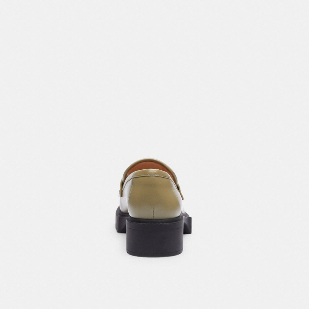 Leather/Moss Coach Leah Loafer With Quilting | COH865775