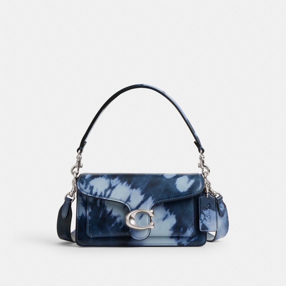 Leather/Silver/Midnight Navy Coach Tabby Shoulder Bag 20 With Tie Dye Print | COH865363