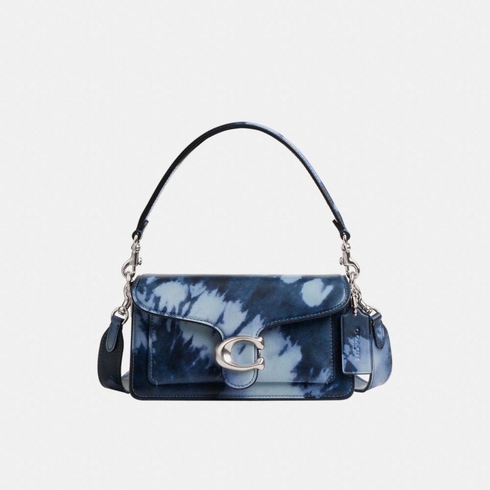 Leather/Silver/Midnight Navy Coach Tabby Shoulder Bag 20 With Tie Dye Print | COH865363