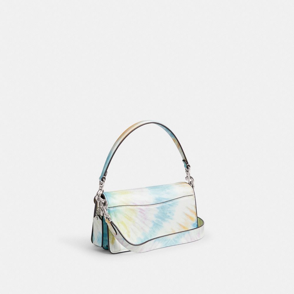 Leather/Silver/Multi Coach Tabby Shoulder Bag 20 With Rainbow Tie Dye Print | COH864917