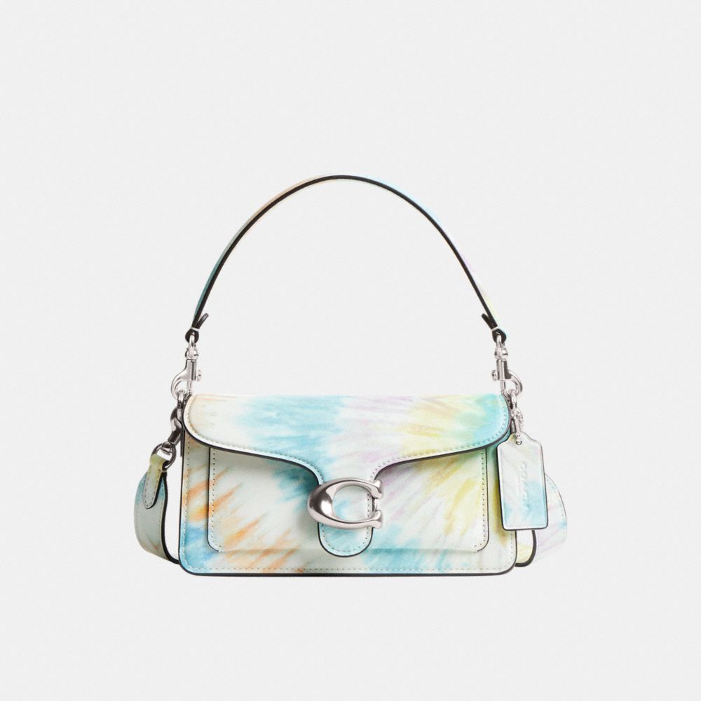 Leather/Silver/Multi Coach Tabby Shoulder Bag 20 With Rainbow Tie Dye Print | COH864917