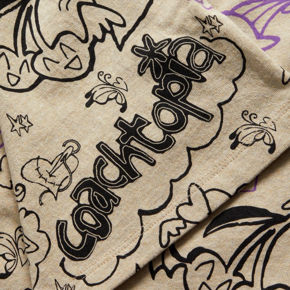 Light Beige Coach Long Sleeve T Shirt: Comic Book Print | COH865972