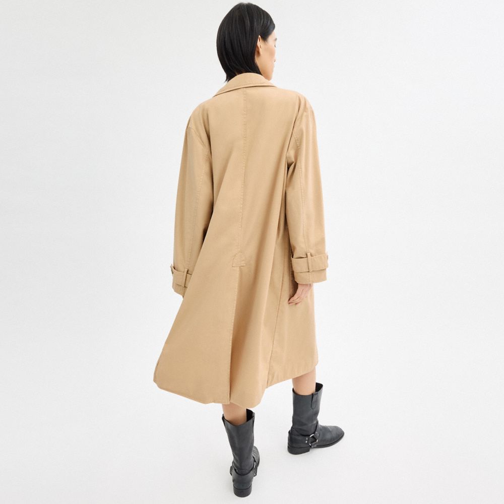 Light Khaki Coach Regenerative Cotton Balmacaan | COH865939