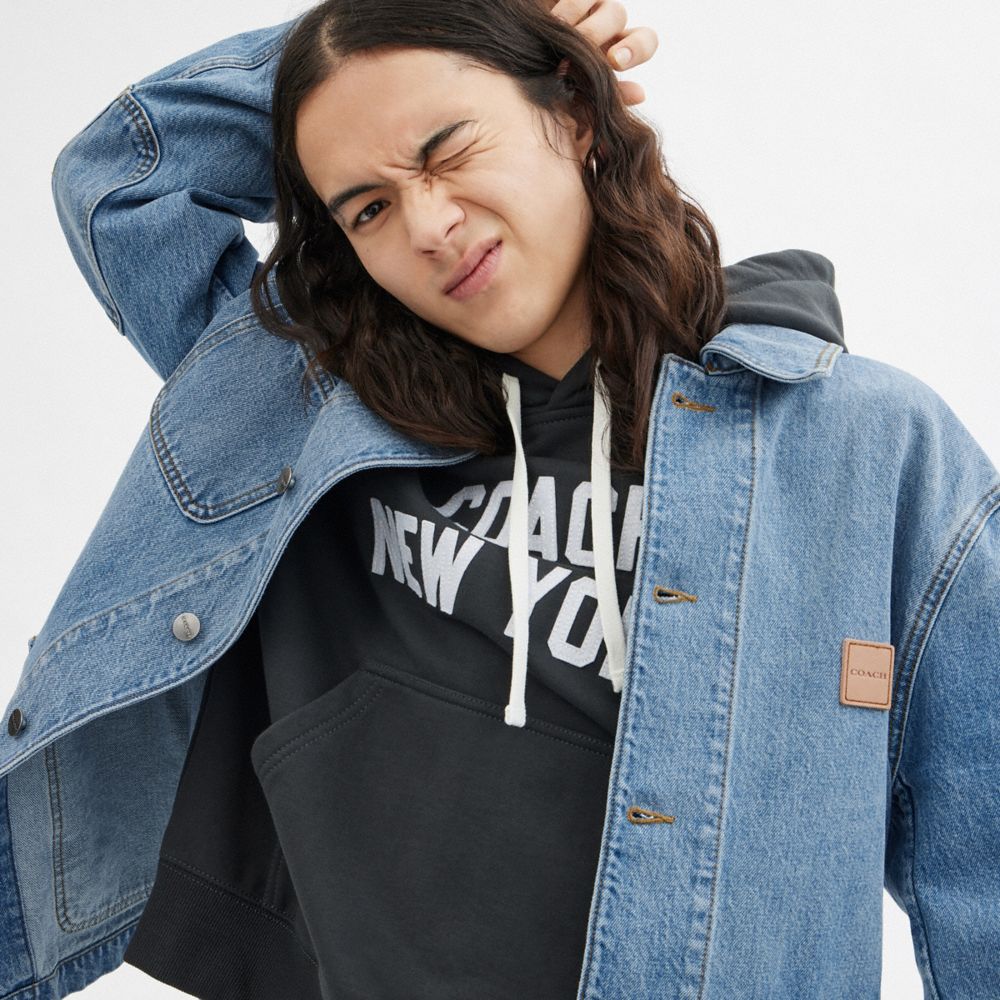 Light Wash Coach Denim Chore Jacket | COH866864