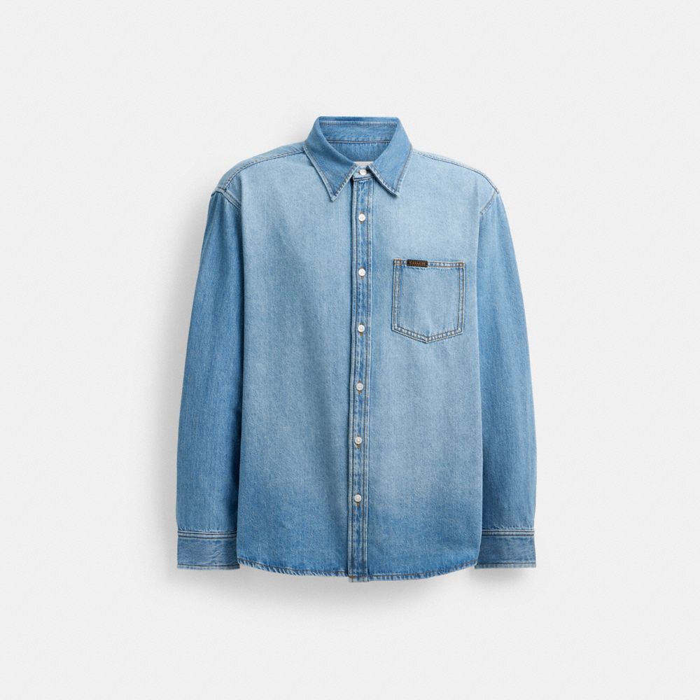 Light Wash Coach Denim Shirt | COH866918