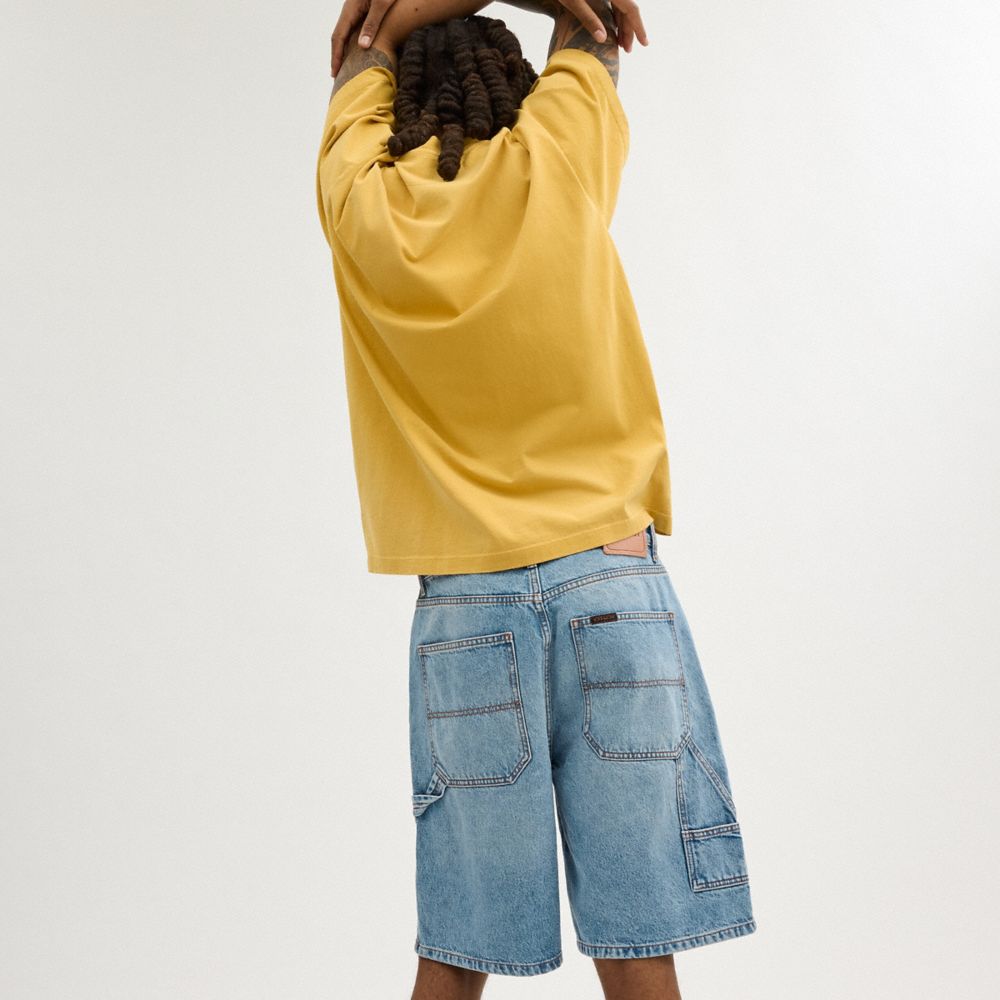 Light Wash Coach Denim Shorts | COH866943