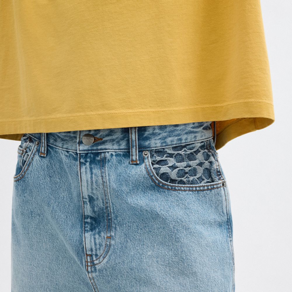 Light Wash Coach Denim Shorts | COH866943